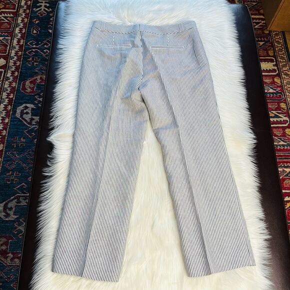 Banana Republic Blue Pinstripe Logan Linen Blend Cropped Pants - Picture 7 of 7